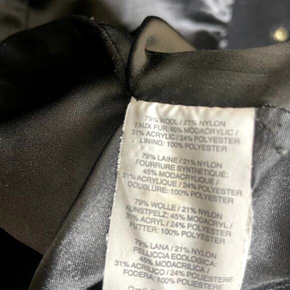 J.Crew Chateau Parka Wool Coat Italian Stadium Cloth Black Size 2 - Picture 10 of 11